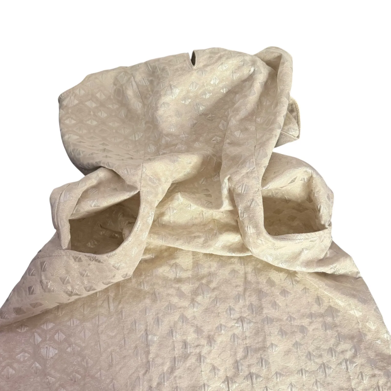 Tory Burch Textured Geometric‎ Gold Short Dress Size 6 Pocket Sleeveless Party - Image 3