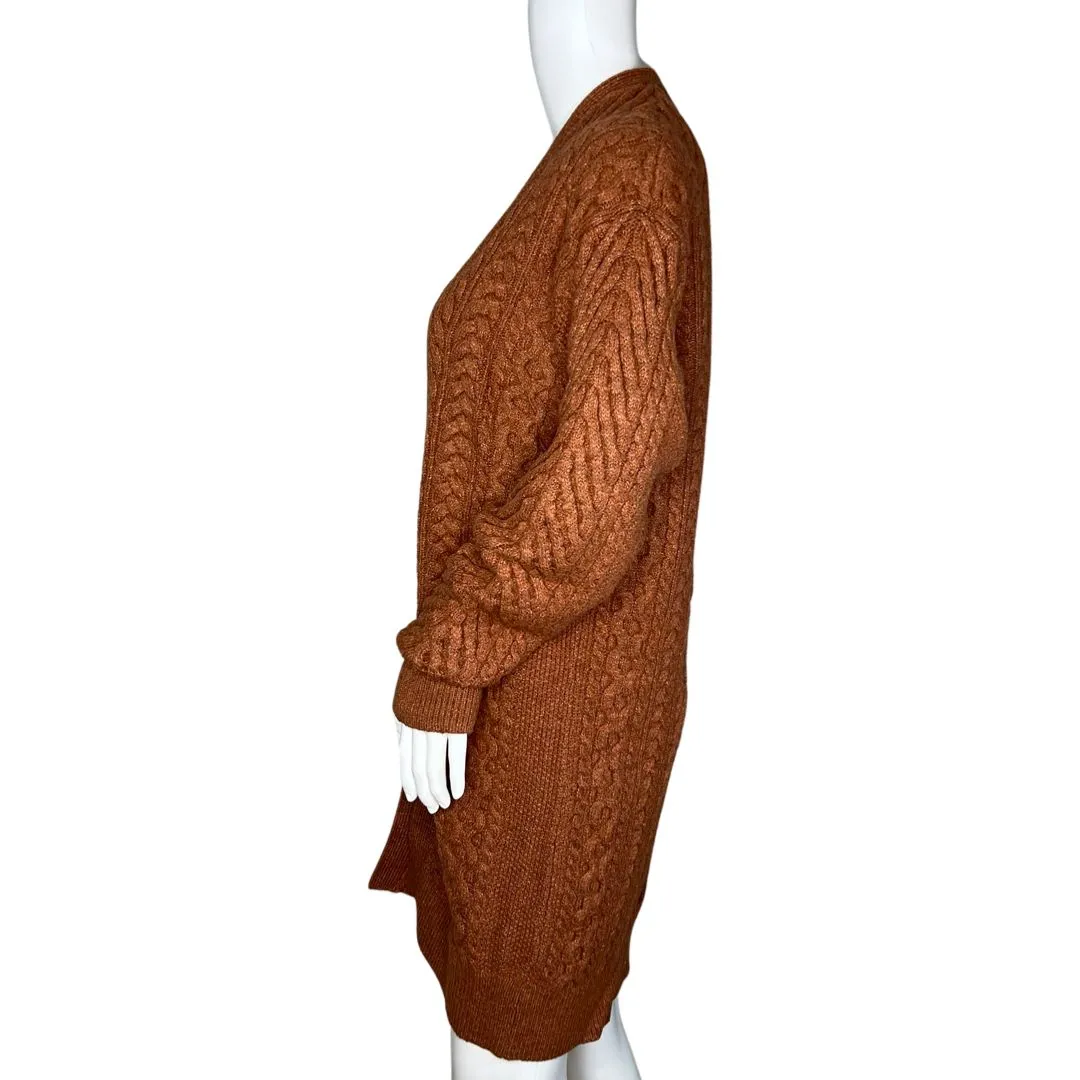Nili Logan x Target Cardigan Womens XS Brown Open Front Cable Knit Sweater Cabin - Image 3