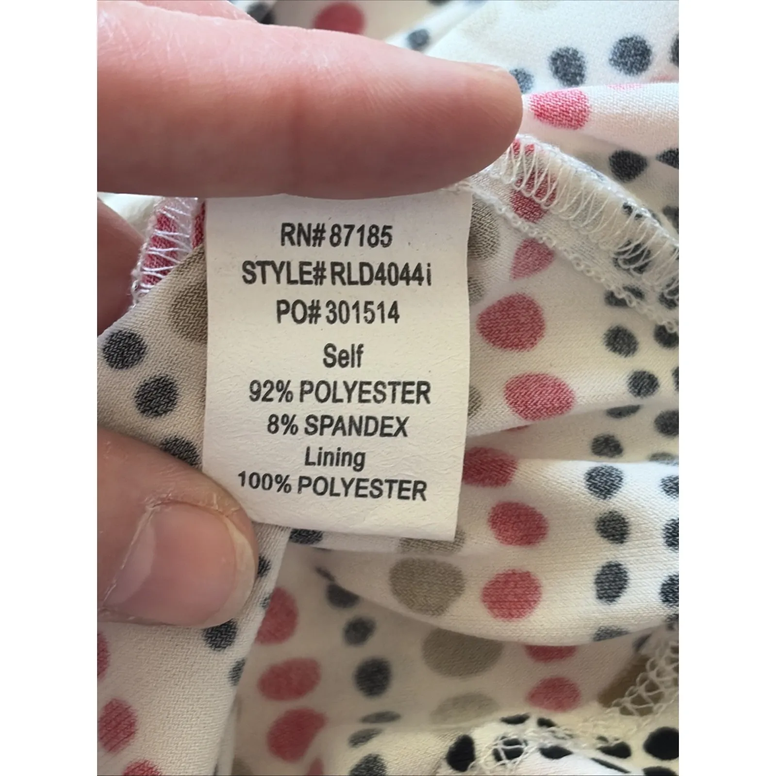 Ruby Rox Y2K Vneck Polka Dot Belted Tie Stretch Midi Dress Womens Medium - Image 12