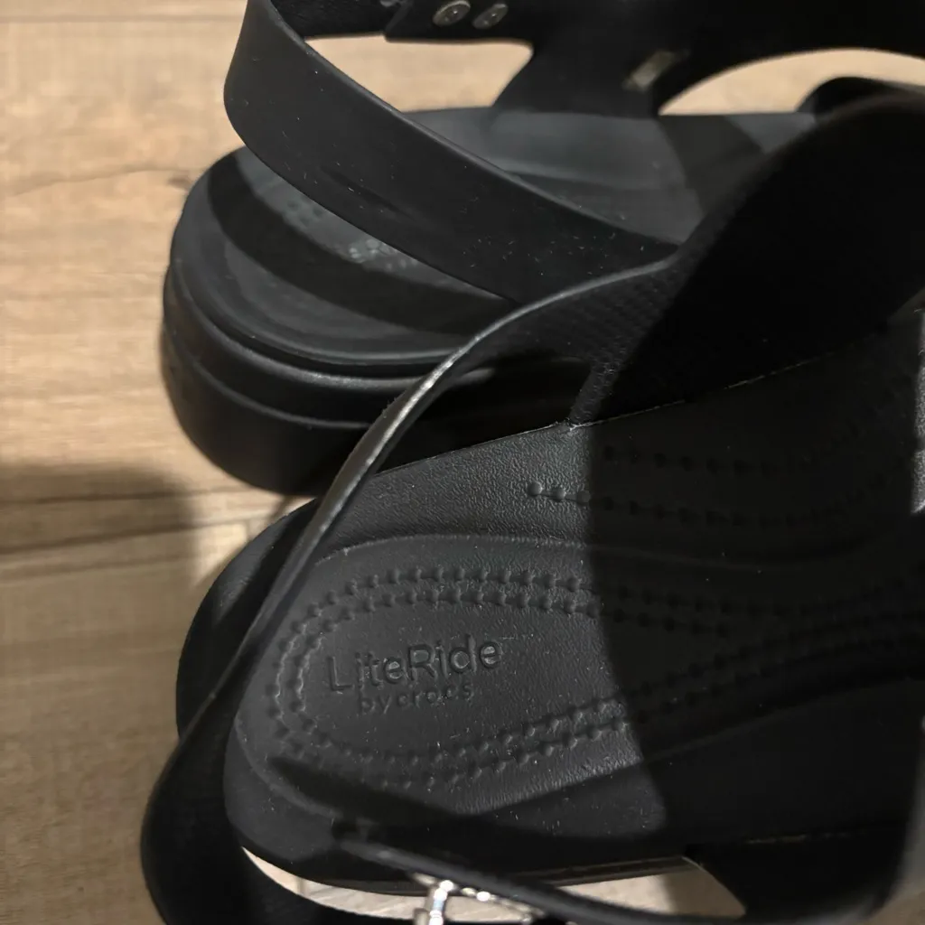 Crocs Literide Brooklyn Low Wedge Sandals black size women’s 11 - Image 7