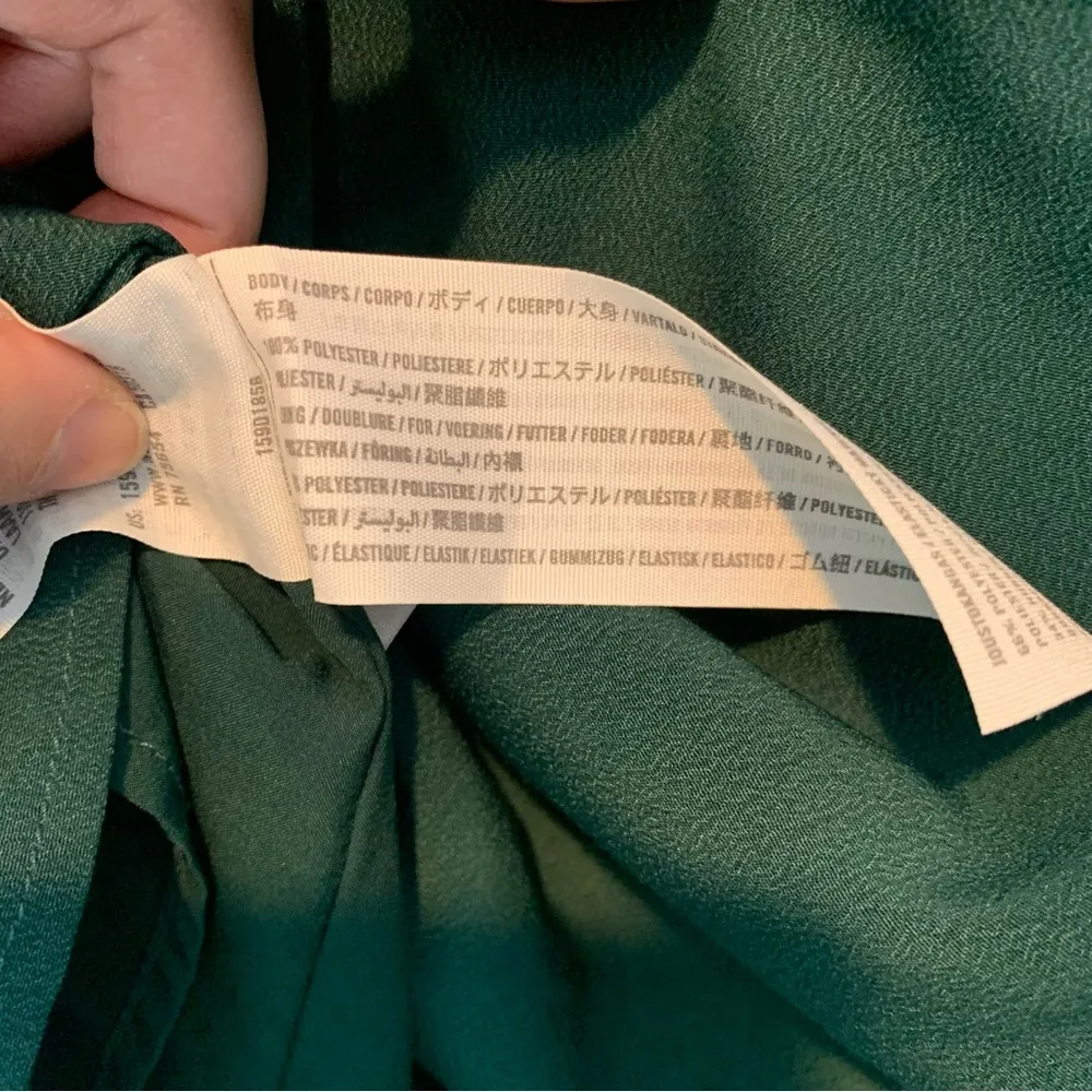 Abercrombie & Fitch Long Sleeve Draped Bodice Mini Dress Green Sweetheart - Image 6