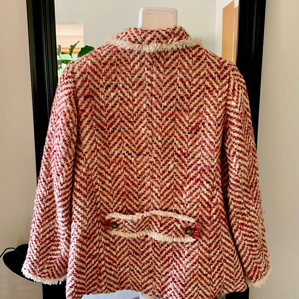 Real Clothes Wool Tweed Blazer Jacket Size 14 - Image 2