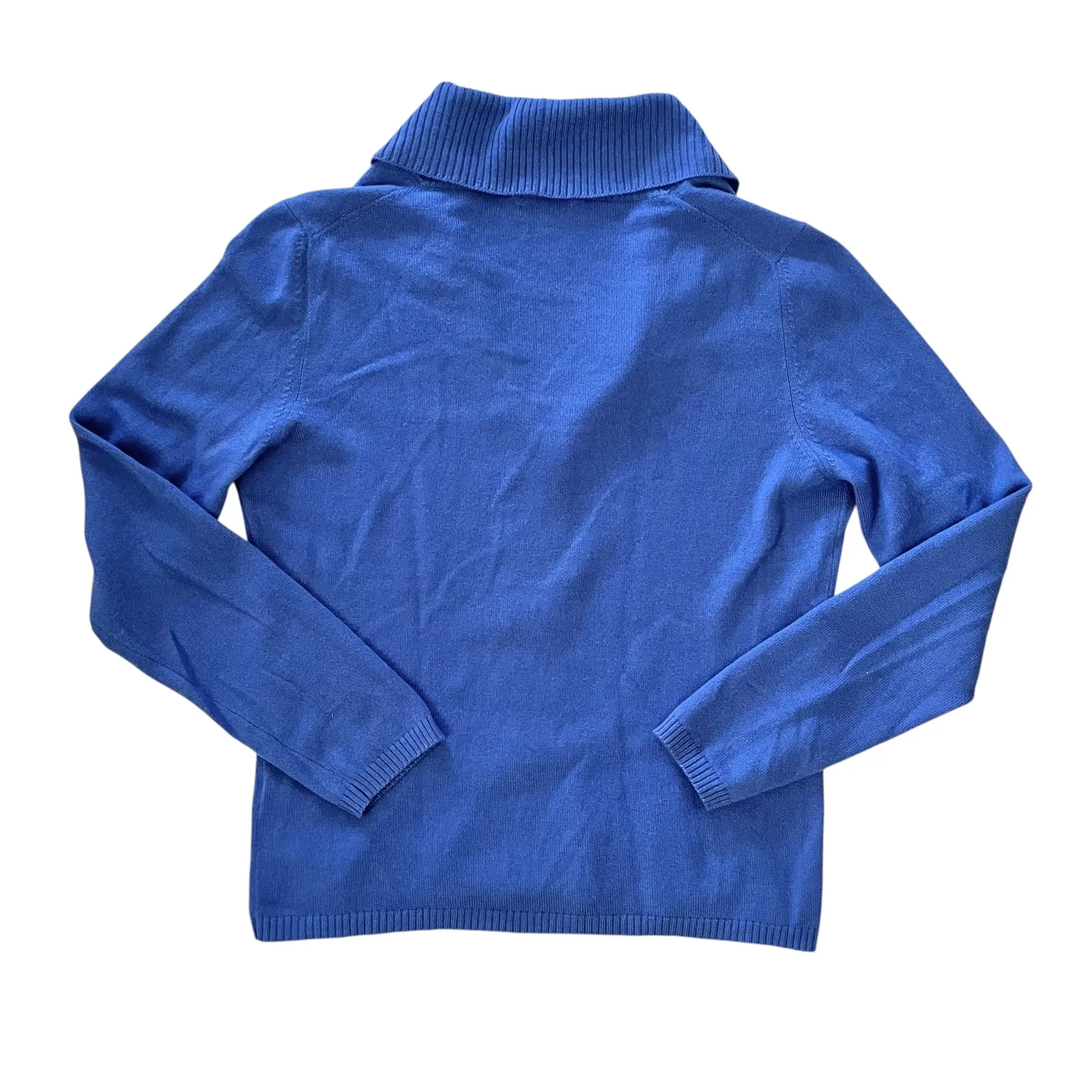Malo Blue Cashmere Shawl Collar Plunge V - Image 3