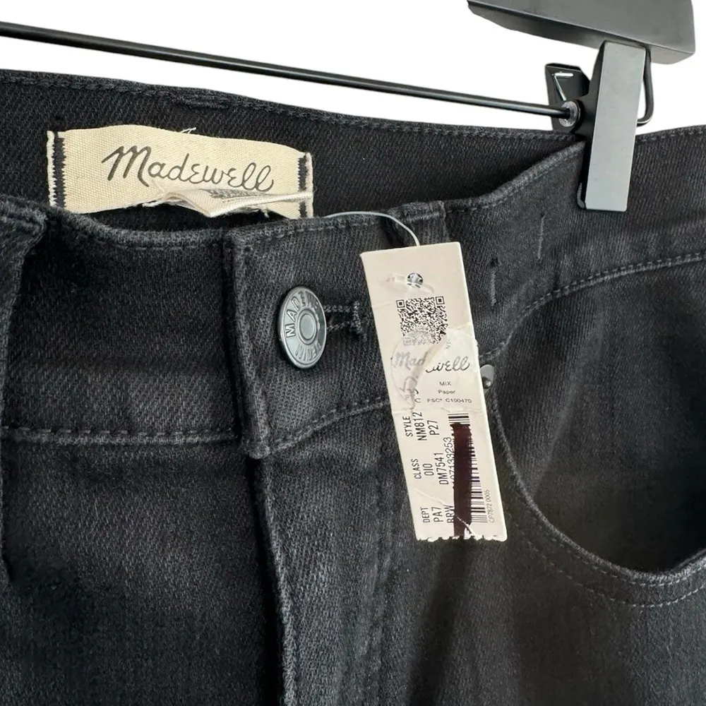 Madewell Petite Kick Out Mid-Rise Crop‎ Jeans 27 Black - Image 7
