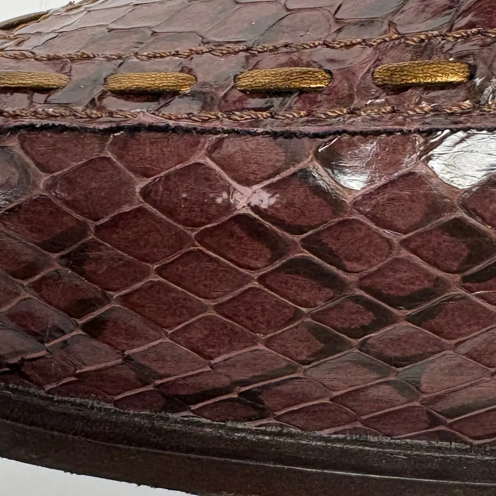 Derek Lam Donya Snakeskin & Suede Lace Up Ankle Boots Red Gold Details Size 8 - Image 14