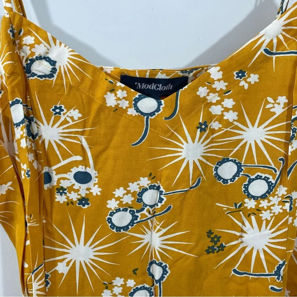 NWT ModCloth On Cloud Nineties‎ Yellow Printed Shift Mini Dress Size 1X - Image 8