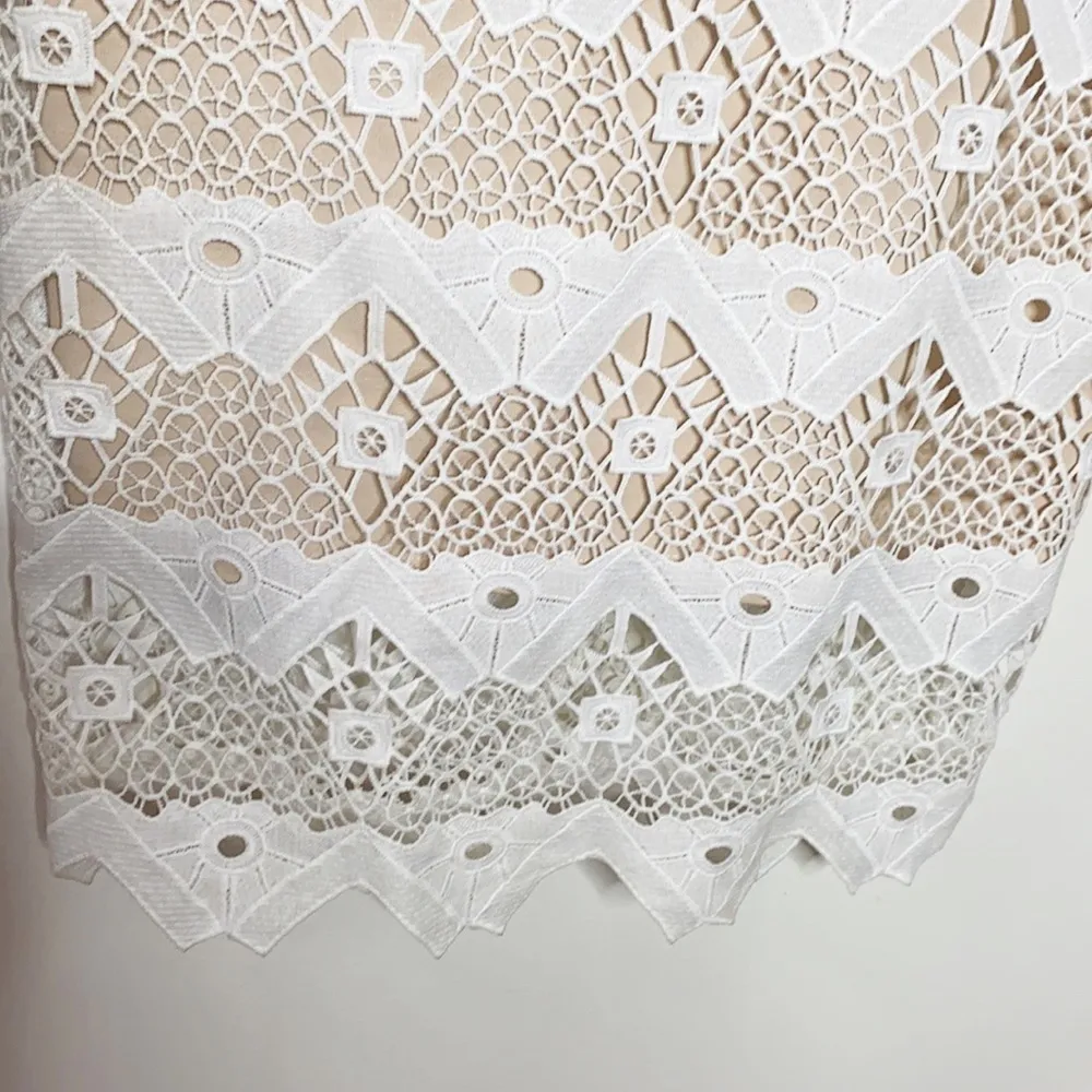 Lulus Sway Away White Crochet Lace cocktail Dress size L Size L - Image 9