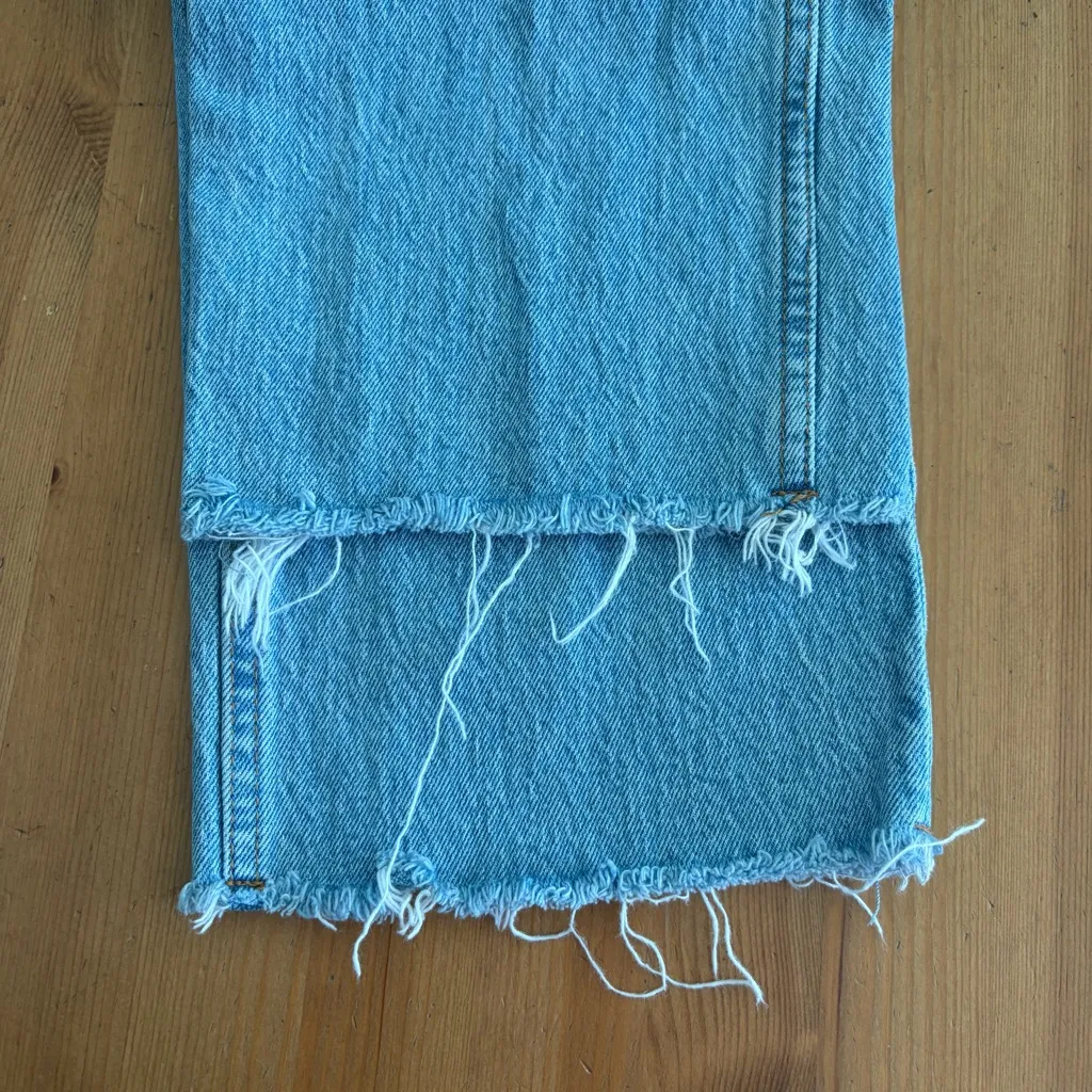 Abercrombie & Fitch Curve The 90’s Straight Ultra High Rise Raw Hem Jeans 27 - Image 9