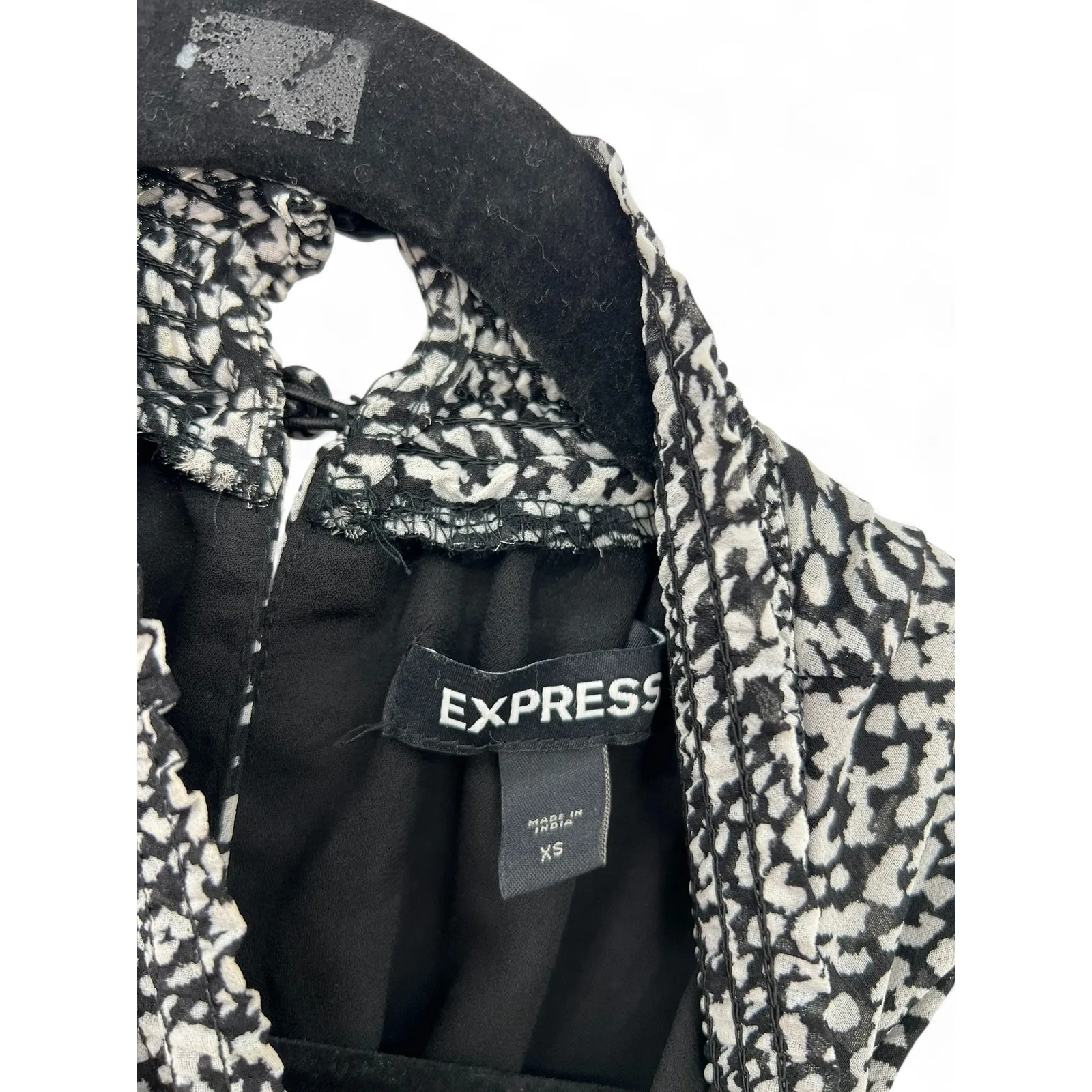 NWT EXPRESS | XS | Dress Mini Animal Print Sleeveless Mock Neck Tiered Ruffle - Image 3