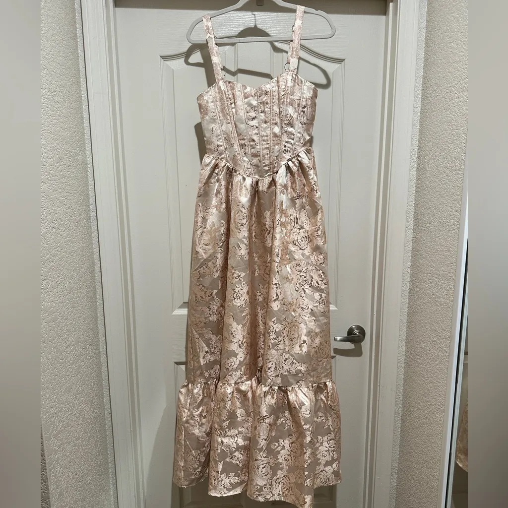 If By Sea Anthropologie Sleeveless Floral Jacquard Maxi Dress size S - Image 5