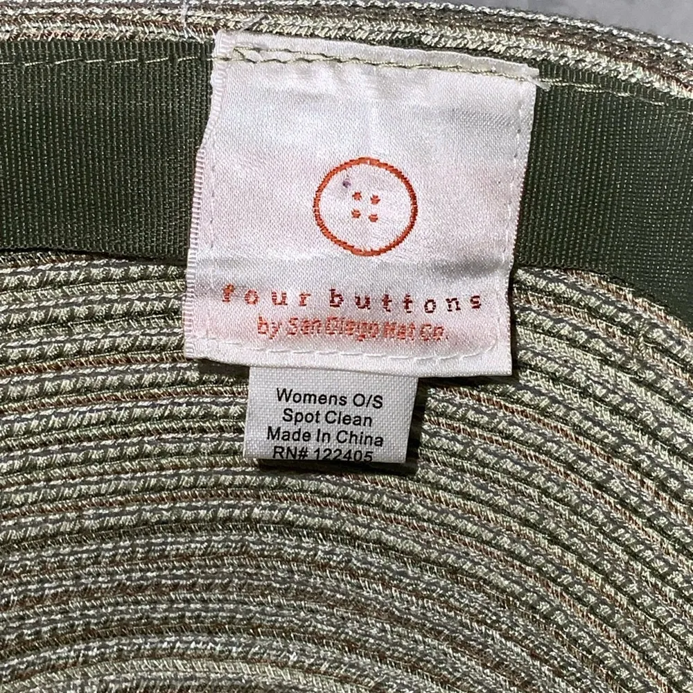 The San Diego Hat Company Four Buttons Light Olive Fedora Hat Women’s OS NWT - Image 7