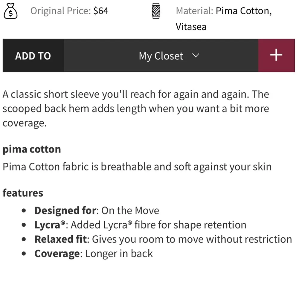 Lululemon Back In Action Tee *Vitasea Size 2 in Cirrus Wash Opal - Image 10