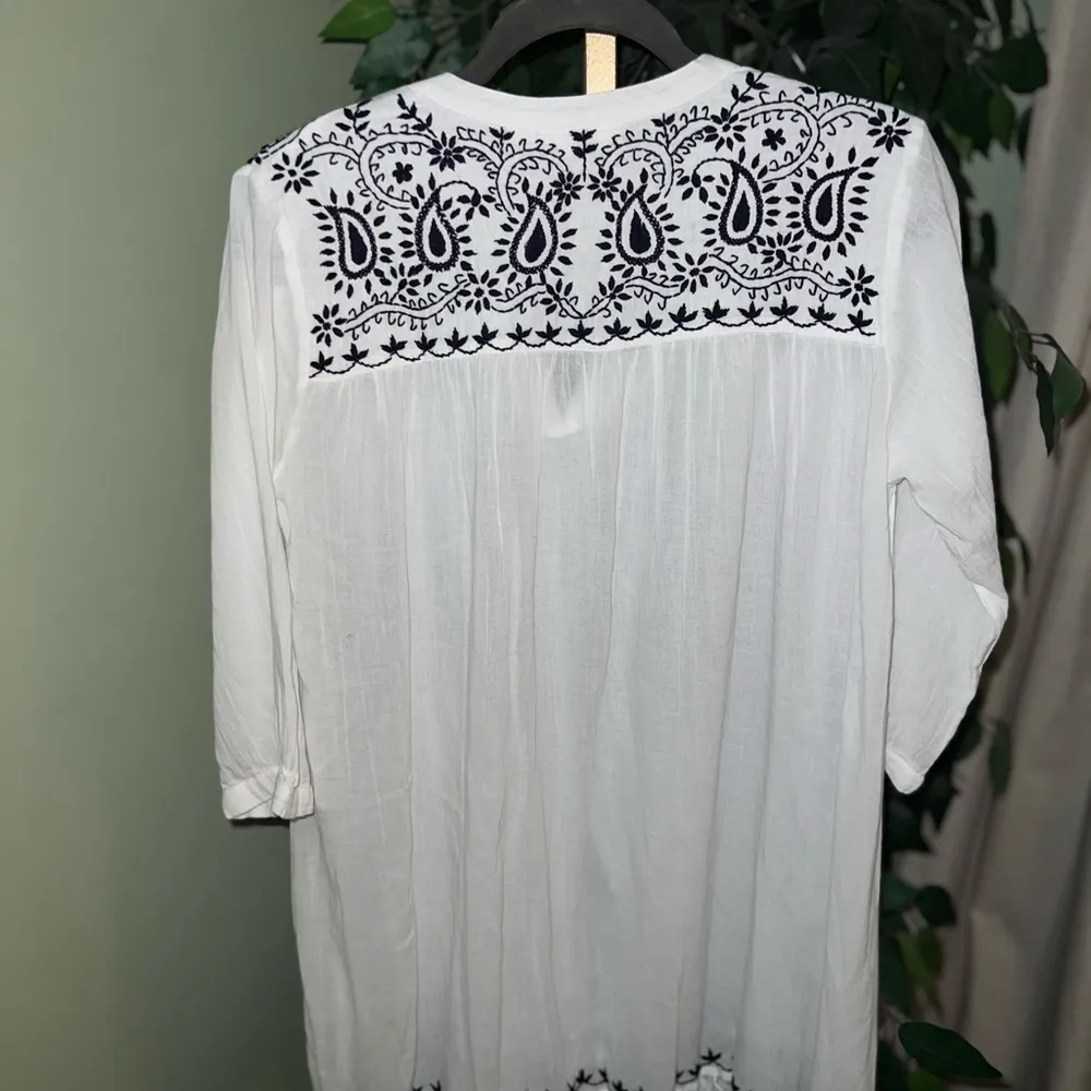 ROLLER RABBIT Luck Now Serafina Tunic NWT Size Small White/Navy - Image 7