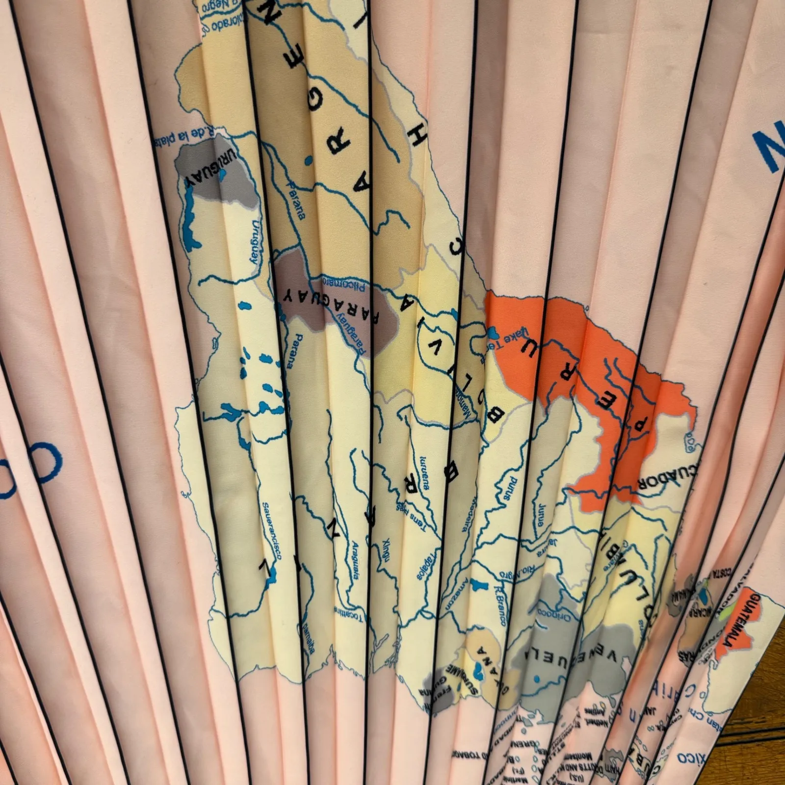 Gabby Isabella Women's Pink Map Print Pleated Midi Skirt Size S geography worls - Image 2