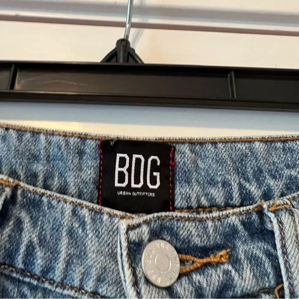 BDG Urban Outfitters Slim Straight Distressed Blue Jeans Size 27" - Image 11