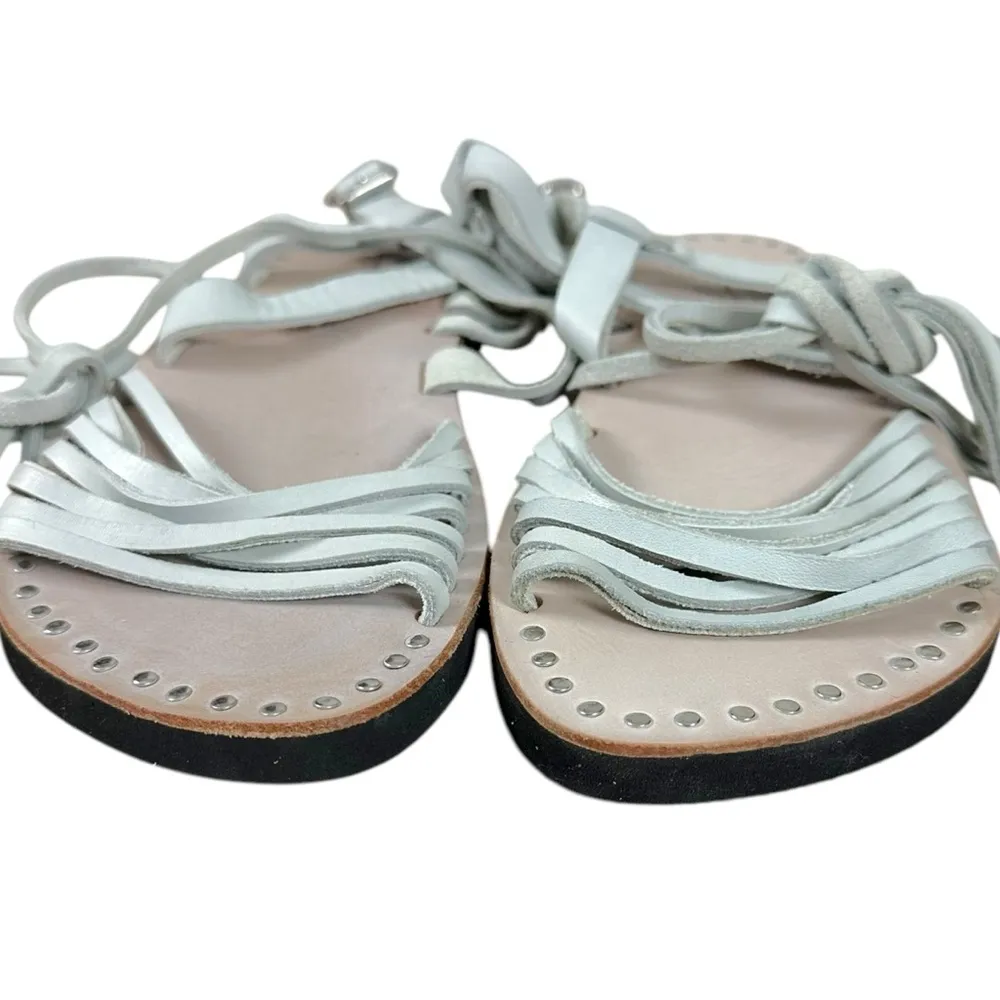 Free People Willow Wrap Gladiator Leather Sandals Bone Size 36 5 5.5 6 Bohemian - Image 4