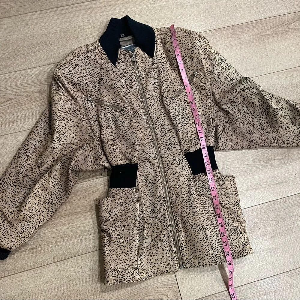 Vintage Michael Hoban North Beach Leather Cheetah Leopard Jacket Size M - Image 5