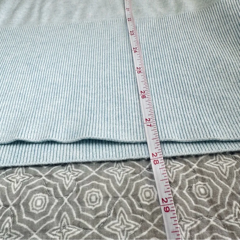 White House Black Market Cozy V Neck Tunic Sweater Light Blue Size S - Image 11