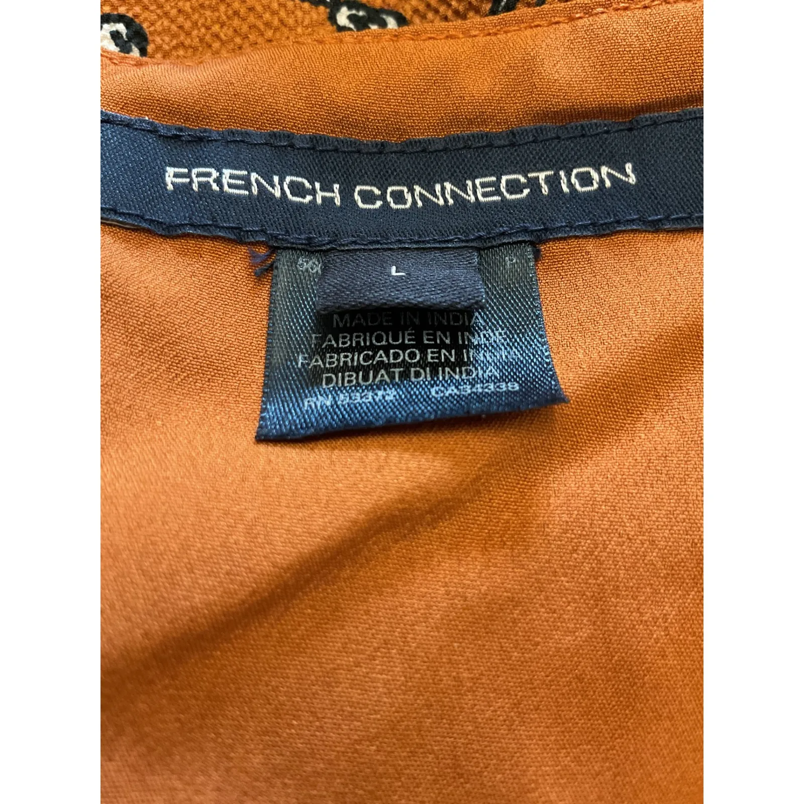 French Connection Dress‎ Orange Floral Square Neck Long Sleeve Midi - Image 10