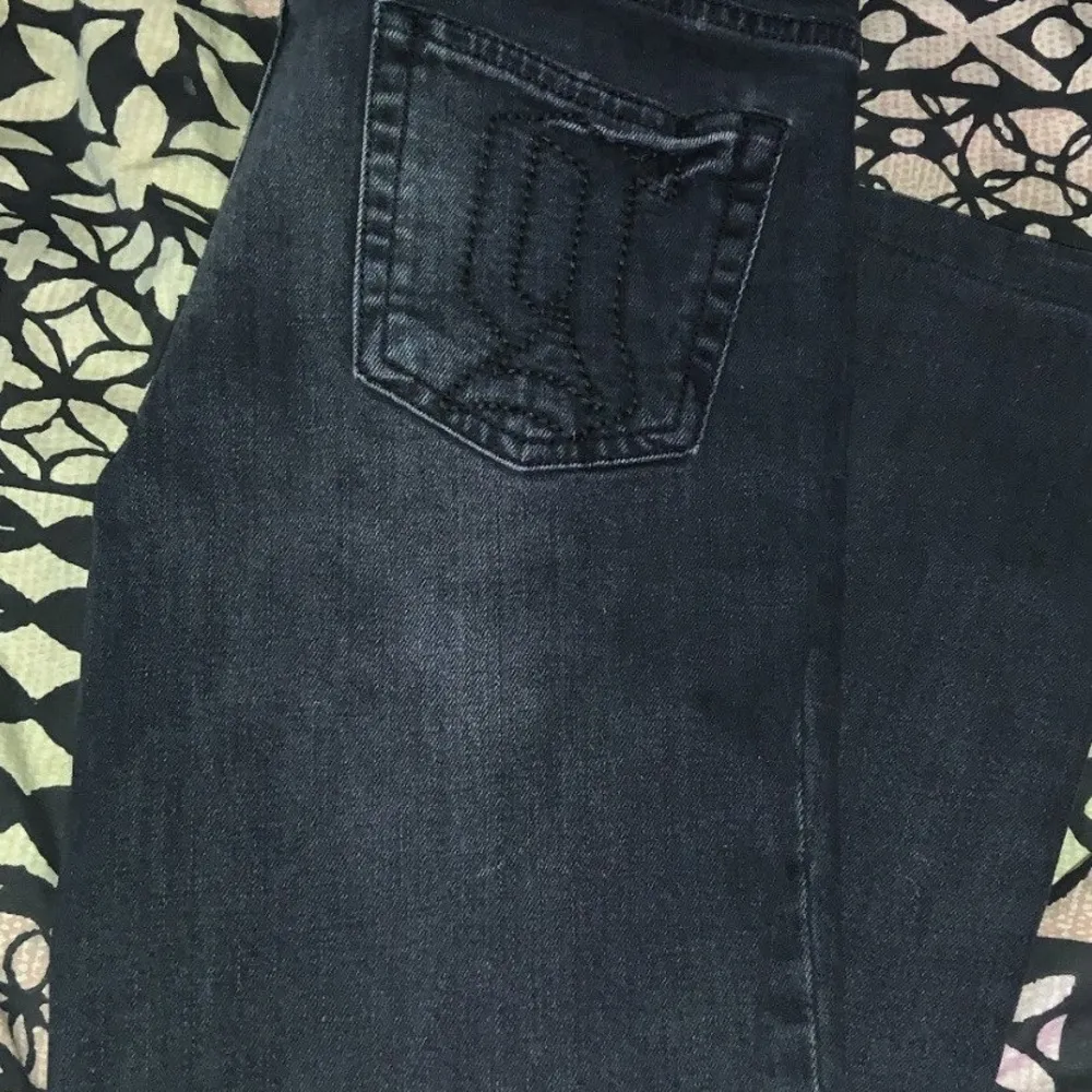 John galliano y2k straight bootcut denim jeans with metal logo rare boho fall Blue Size undefined - Image 3