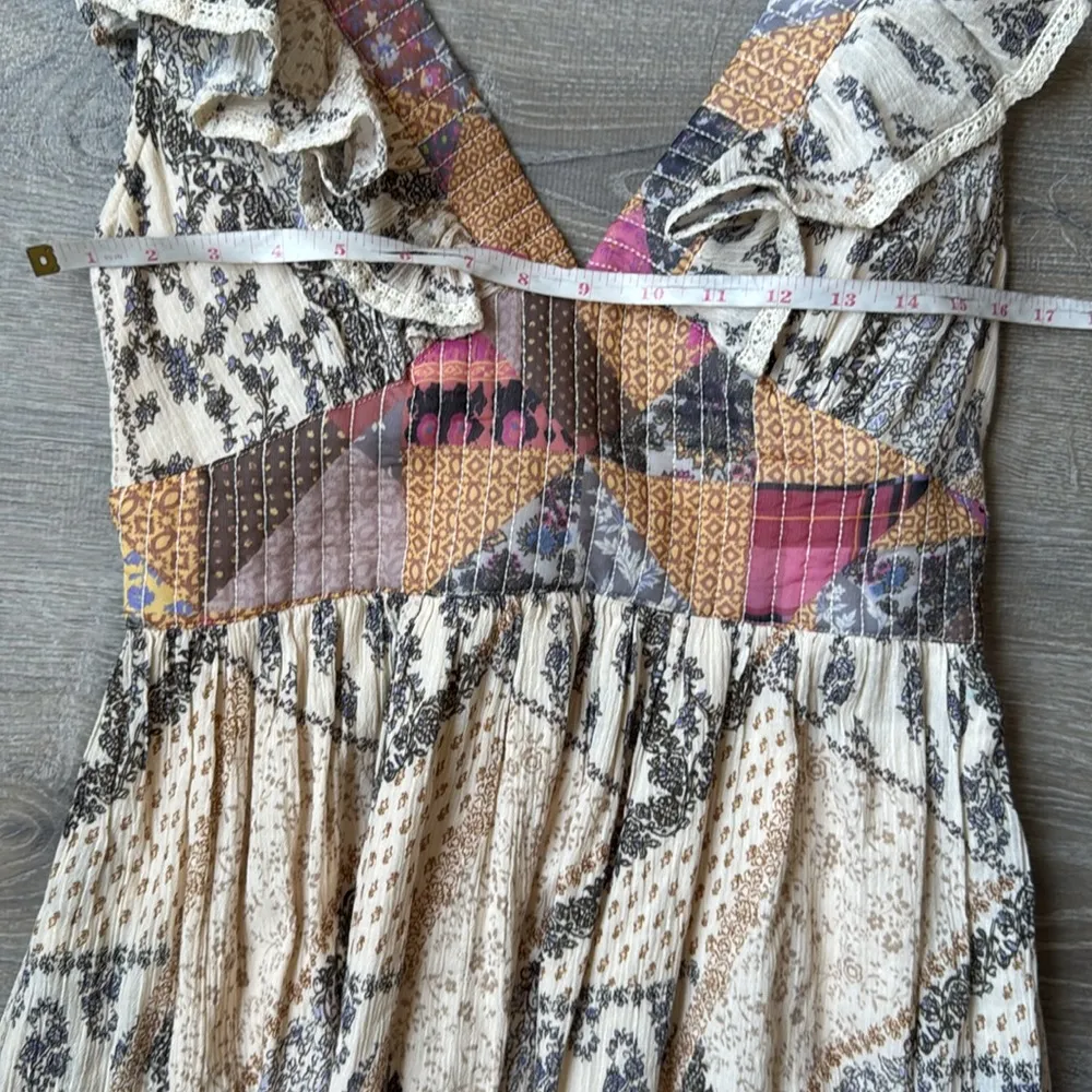 NEW Anthropologie Let Me Be Quilted Ruffle Patchwork Maxi Dress Small - Image 14