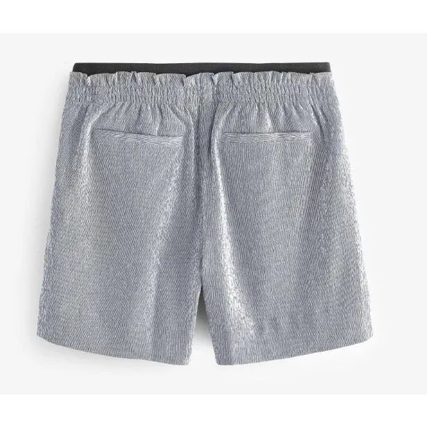 Athleta Silver Black Pinstripe‎ Echo Shorts Size 10 NWT$79 - Image 2