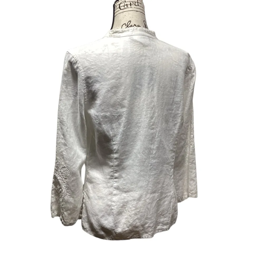 Liz Claiborne linen blouse. Size Medium - Image 5