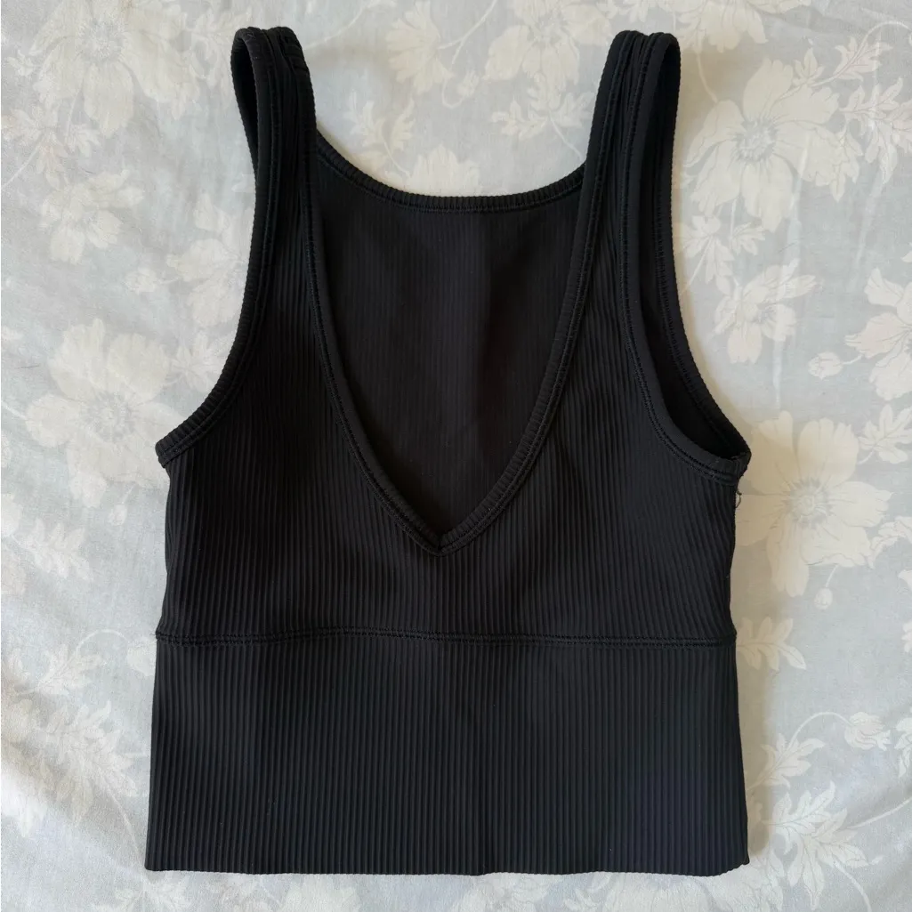 Lululemon | Black Ribbed Tank Top Size 2 - Image 2
