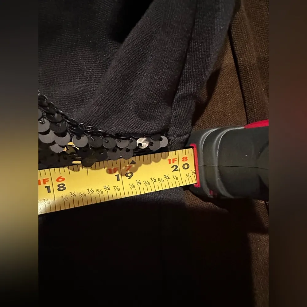 Love Black Sequence Hoodie Casual Dress SZ No Tag Front Zip Long sleeves Pockets - Image 9