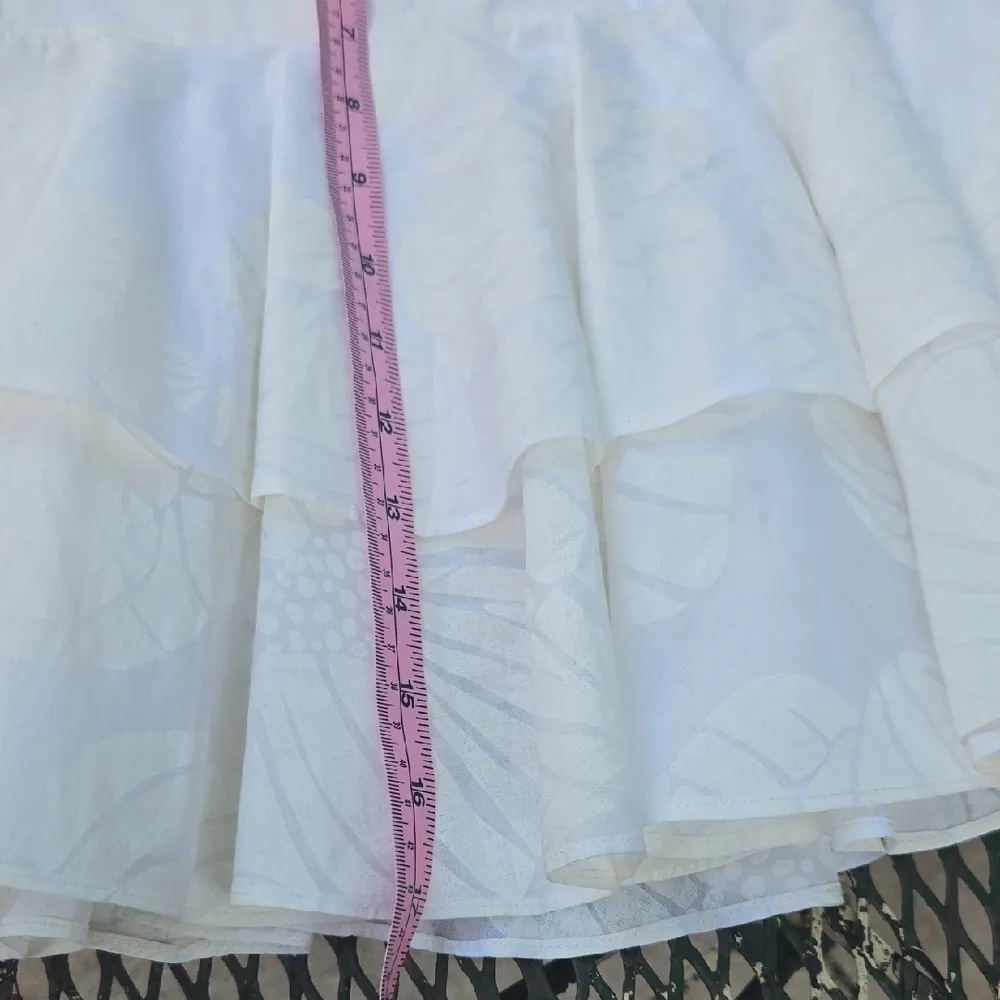 Vintage Lilly Pulitzer Cream Ruffled Skater Mini Skirt - Image 4
