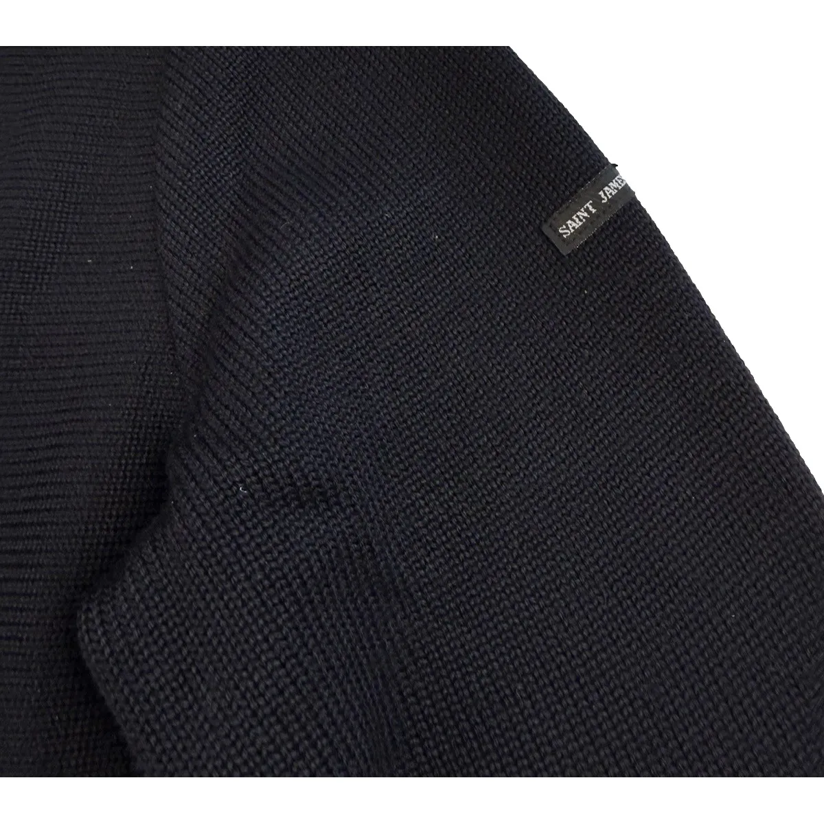 Saint James Cardigan Sweater Jacket Wool Blend Women's Size Large/XL (16) Lux Black - Image 3