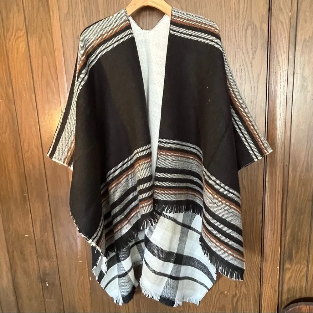 Echo Reversible Striped Ruana Black Size undefined - Image 2