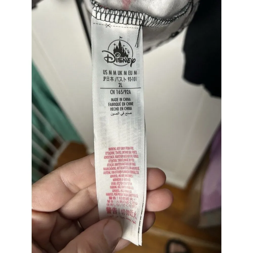 Walt Disney World Mickey & Minnie Mouse Hoodie Newsprint Hooded Sweatshirt Sz M‎ - Image 8