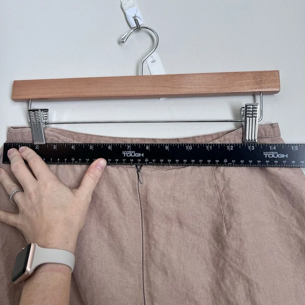 Y2K Vintage HAROLD'S Size‎ 10 Tan MAXI Floral SKIRT Women's Bohemian Linen READ - Image 8