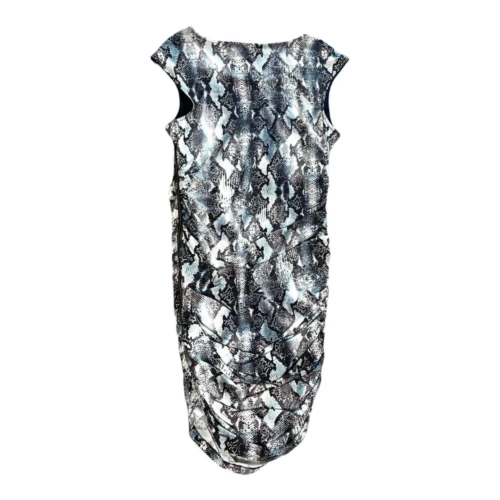 JENNIFER Lopez JLO Plus Midi DRESS 1X Women's Snakeskin Print Side Zip Mob Wife - Image 2