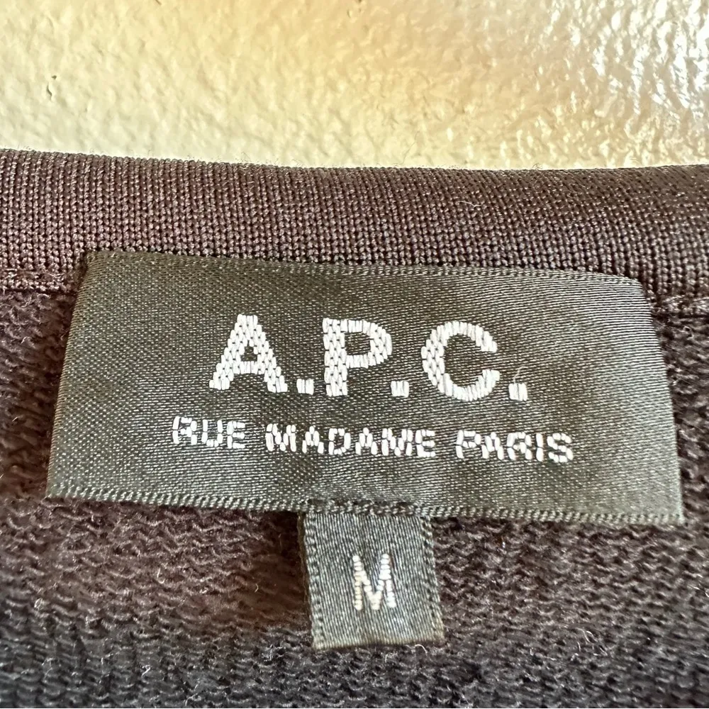 A. P. C. long sleeve black crewneck sweatshirt top size medium - Image 2