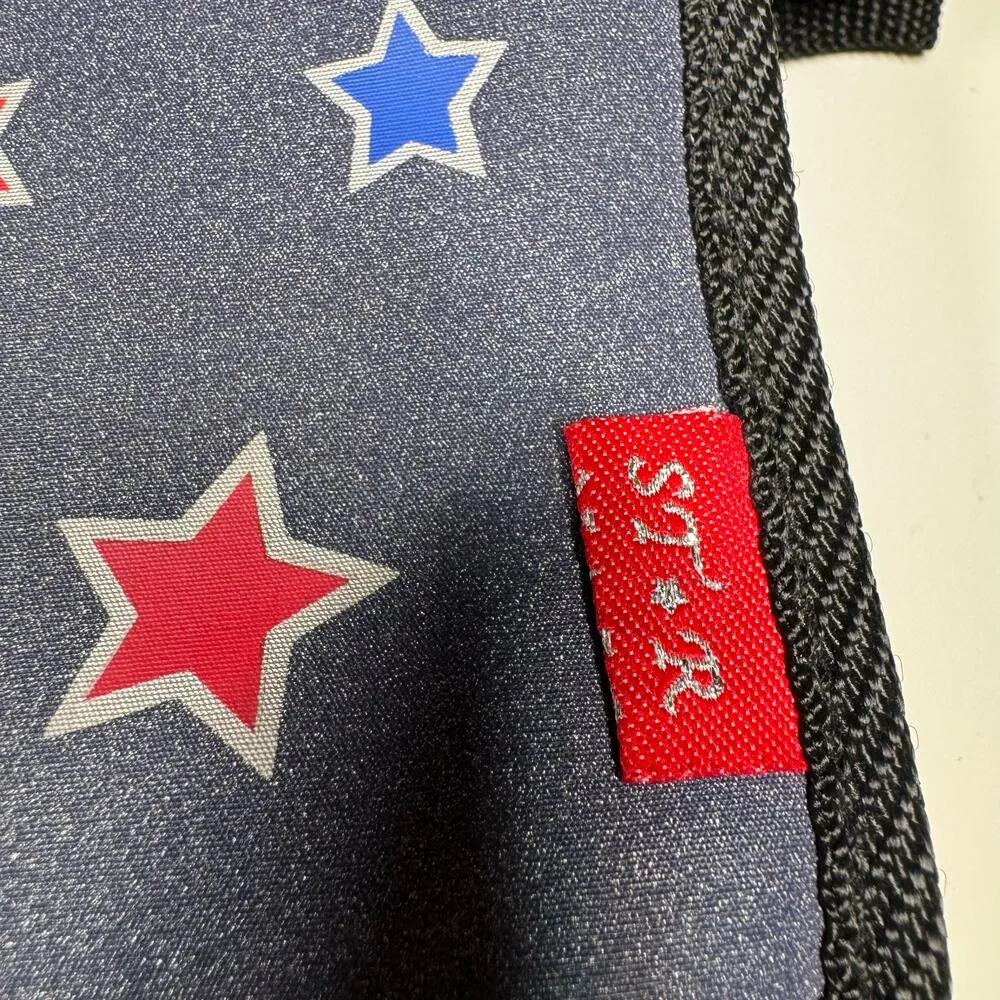 STAR Red Blue Star Print Crossbody Wallet Purse Vinyl Travel Organizer - Image 3