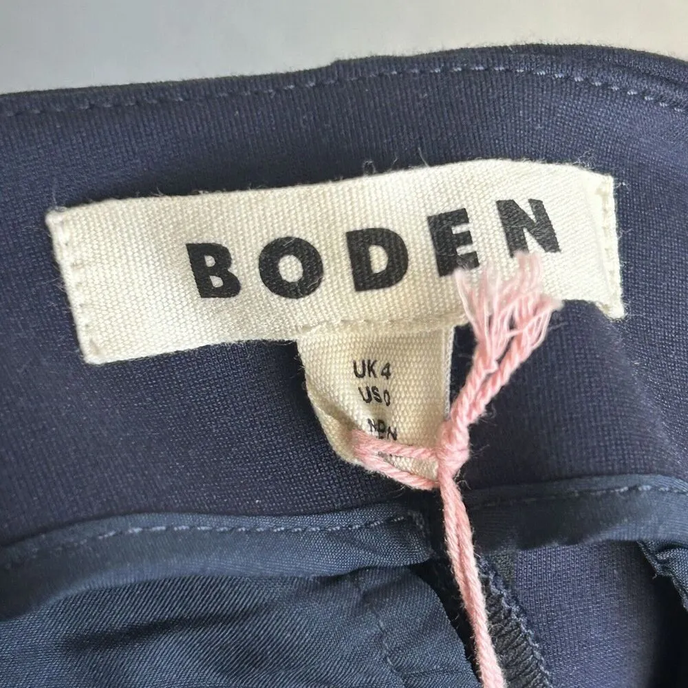 BODEN skirt Womens 0 Navy Blue With Velvet Buttons Jersey Mini New R0444 - Image 6