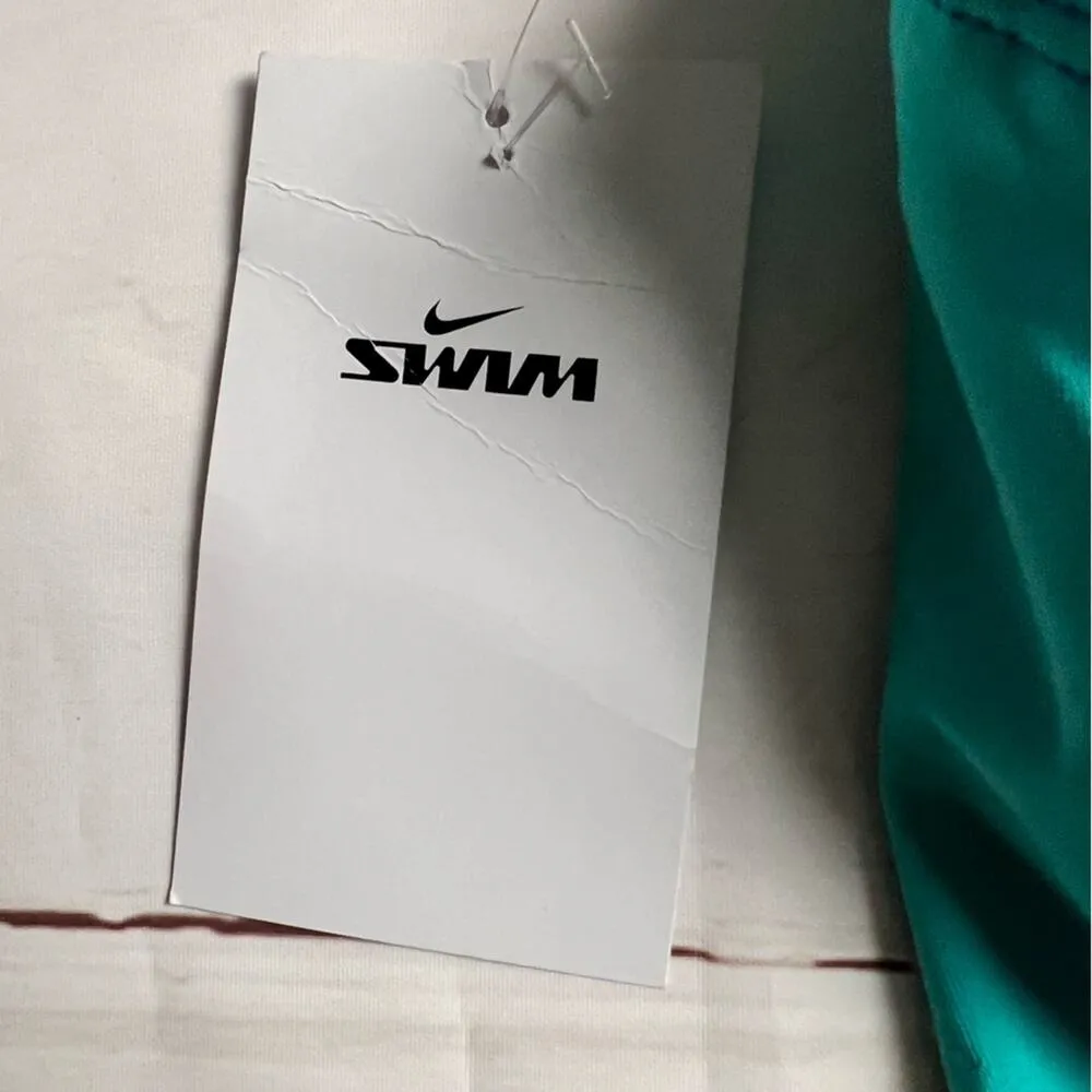 Nike Women's Athletic One Piece Swimsuit Blue and Green Cut Out Back Sz L - Image 6