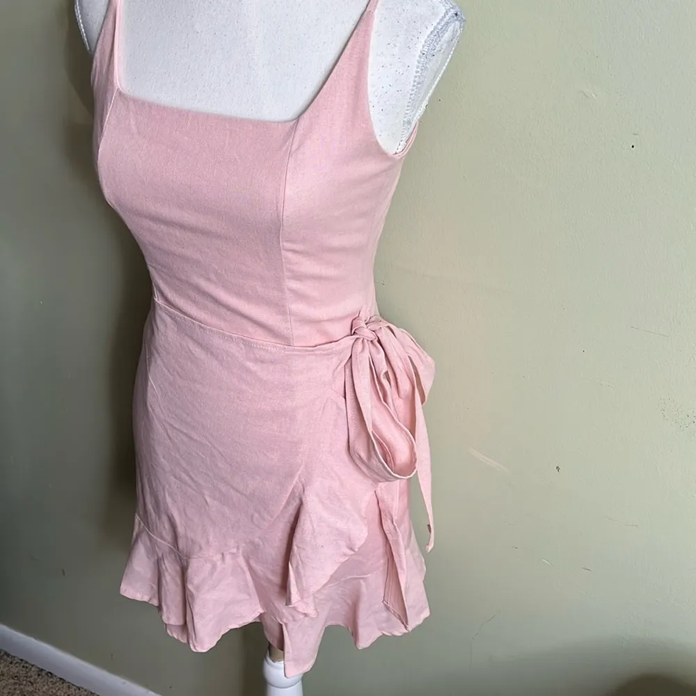 Princess Polly Cottage Hill Light Pink Faux wrap ruffle Mini Dress, size 0 - Image 3
