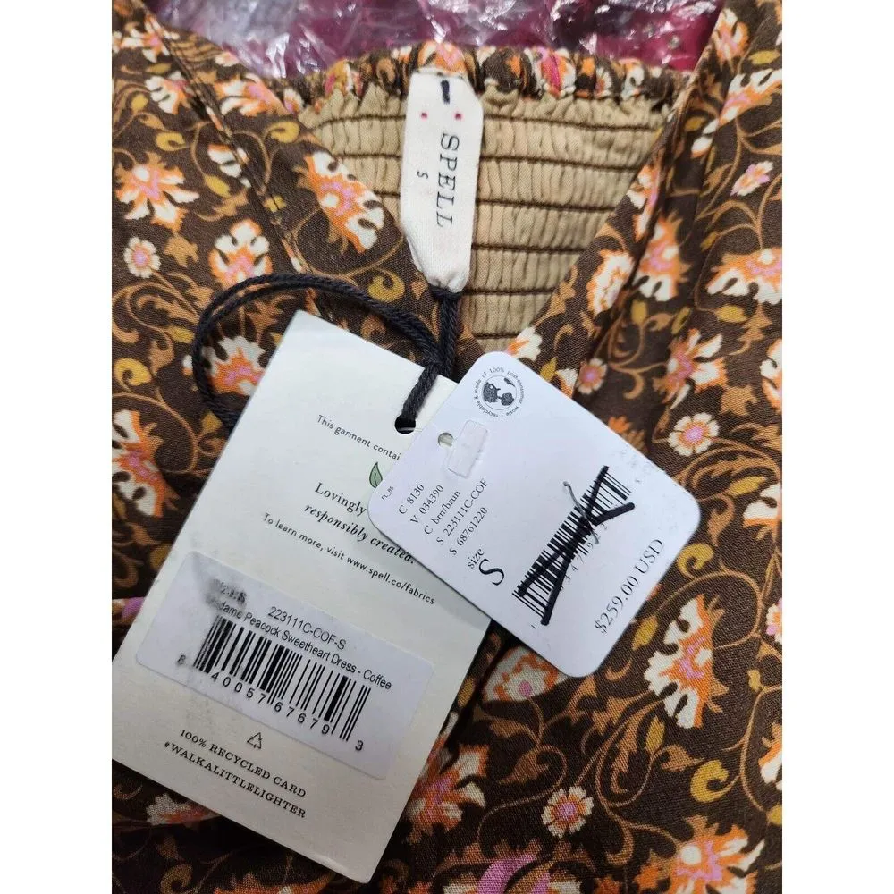 Free People x Spell Madame Peacock Sweetheart Maxi Dress Size S - Image 8