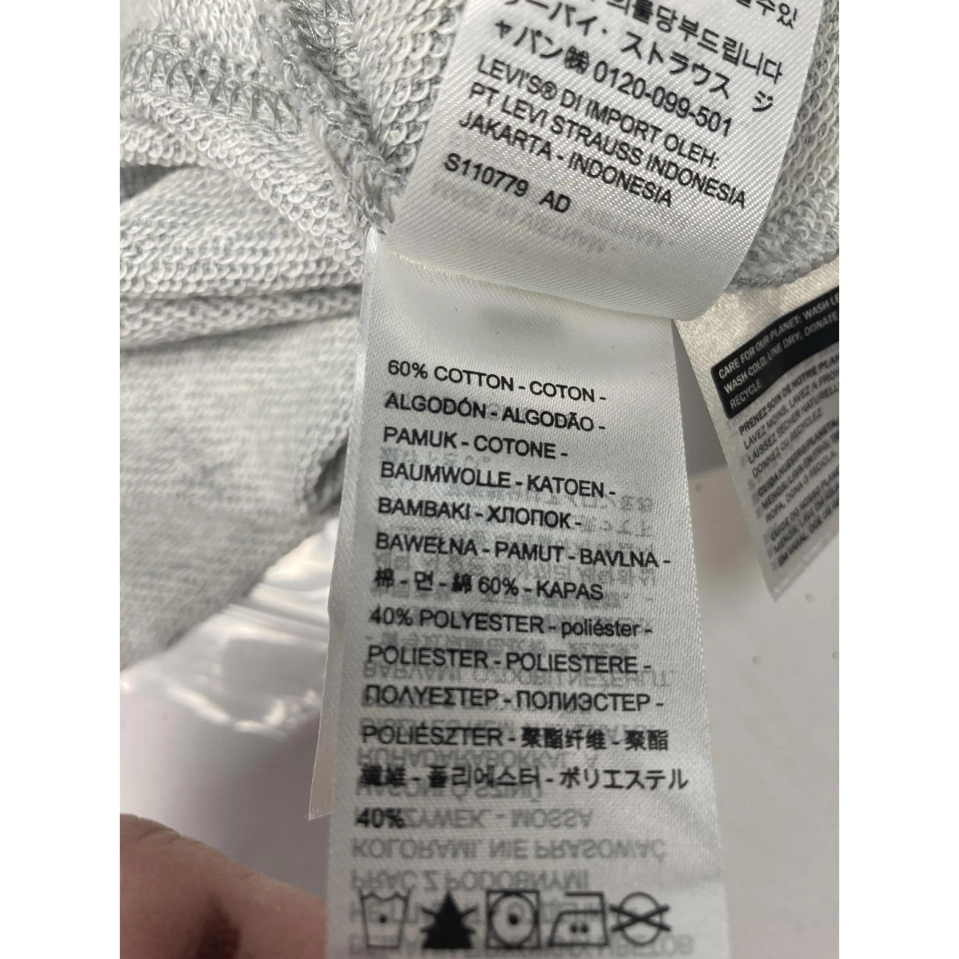 Levi's Womens Logo‎ Raw Hem Top Sweatshirt Shirt 1X - Image 9