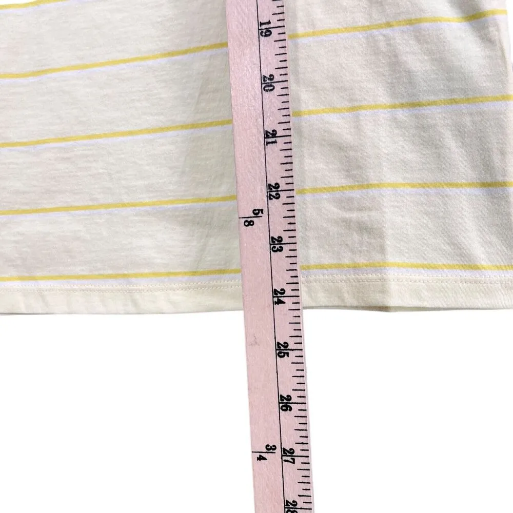 Everlane T Shirt Women S Butter Yellow Striped Organic Cotton Tee Preppy Ethical - Image 7