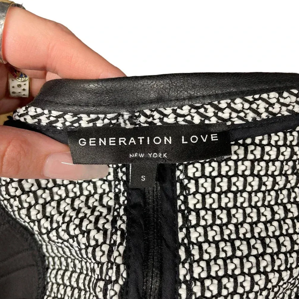 Generation‎ Love Aston Bonded Faux-Leather Boucle Cardigan Blazer Size S - Image 10