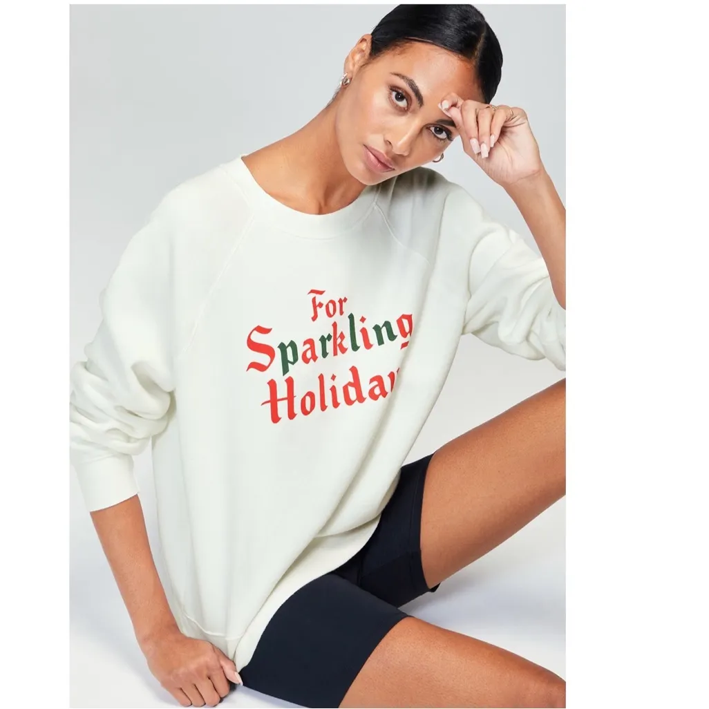 NWT Wildfox Sparkling Holidays Sweatshirt Oversized Small - Image 3