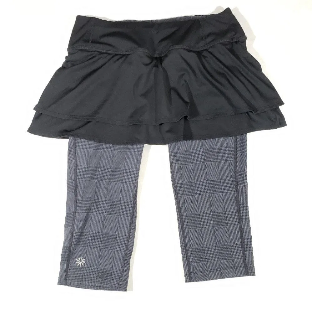 Skort Capri Leggings Black and Gray Size S - Image 3