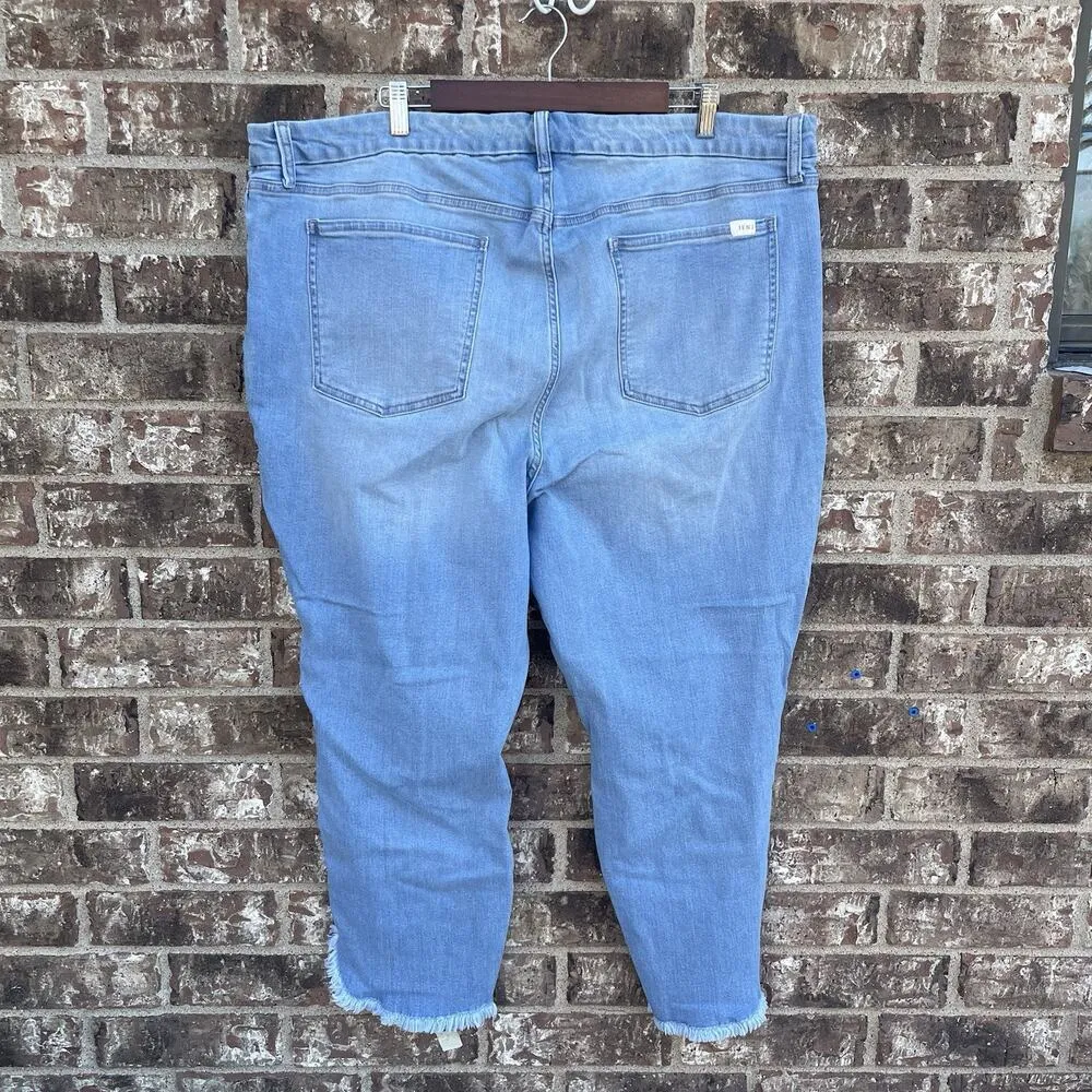 Jen 7‎ By 7 For All Mankind Jeans Size 24 Mid Rise Ankle Skinny Light Wash Blue - Image 3