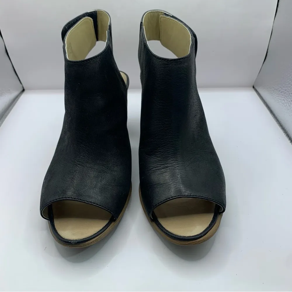 Josef Seibel Black Leather Block Heeled Ankle Boots Booties Size 38 EUR 7.5 US - Image 2
