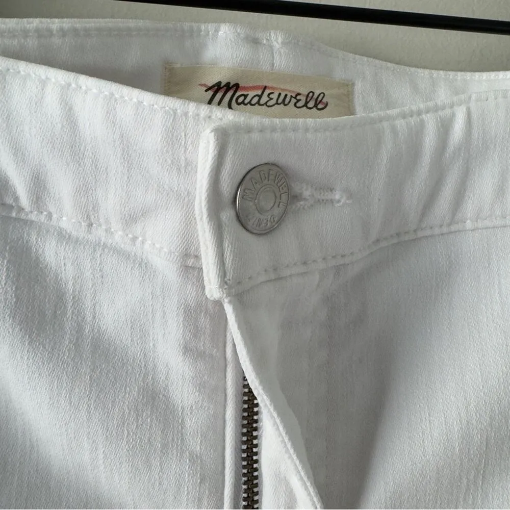 Madewell High-Rise Skinny Jeans White denim casual zip button pockets belt loops - Image 5