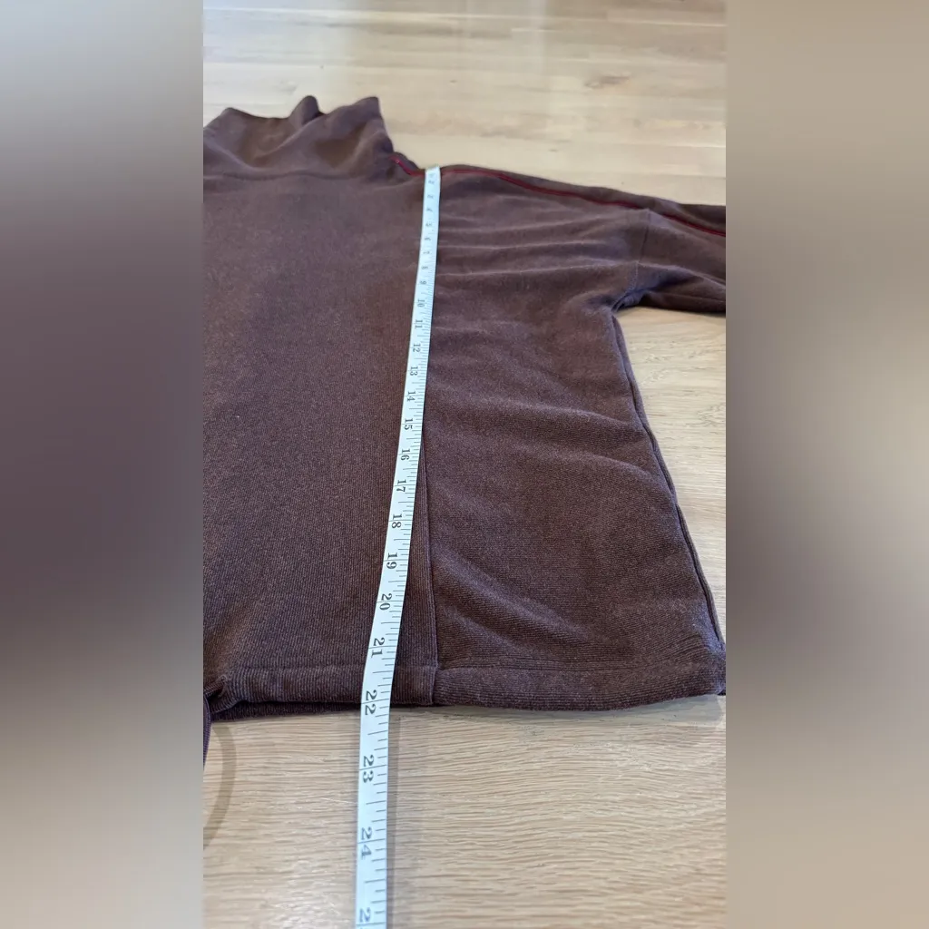 Varley Ariana High Neck Midlayer Red Chocolate Marl/ Red Dahlia size XS - Image 12